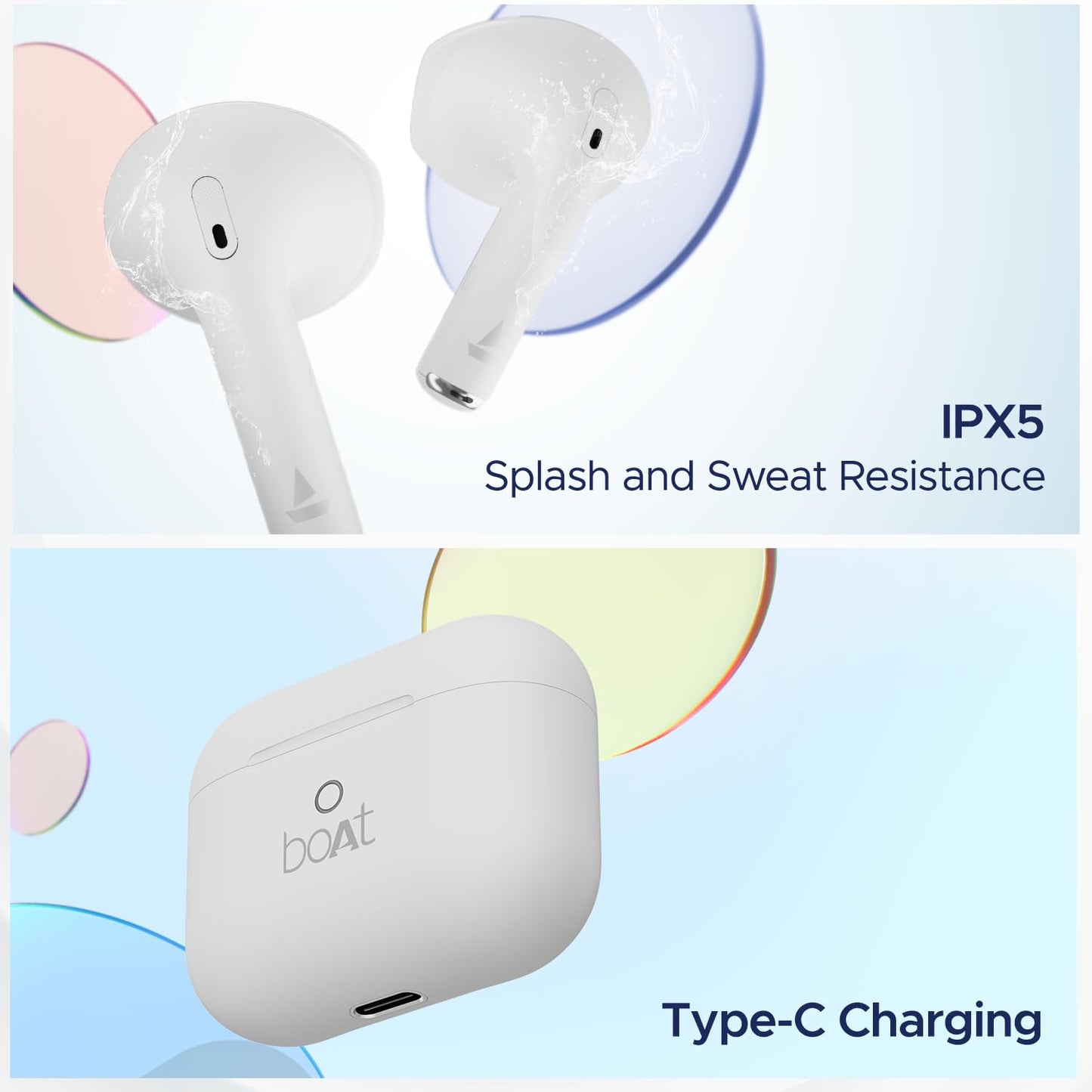 Boat Airdopes Joy, 35Hrs Battery, Fast Charge, IWP Tech, Low Latency, 2Mic ENx, Type-C Port, v5.3 Bluetooth Earbuds, TWS Ear Buds Wireless Earphones with mic(Jet Black)