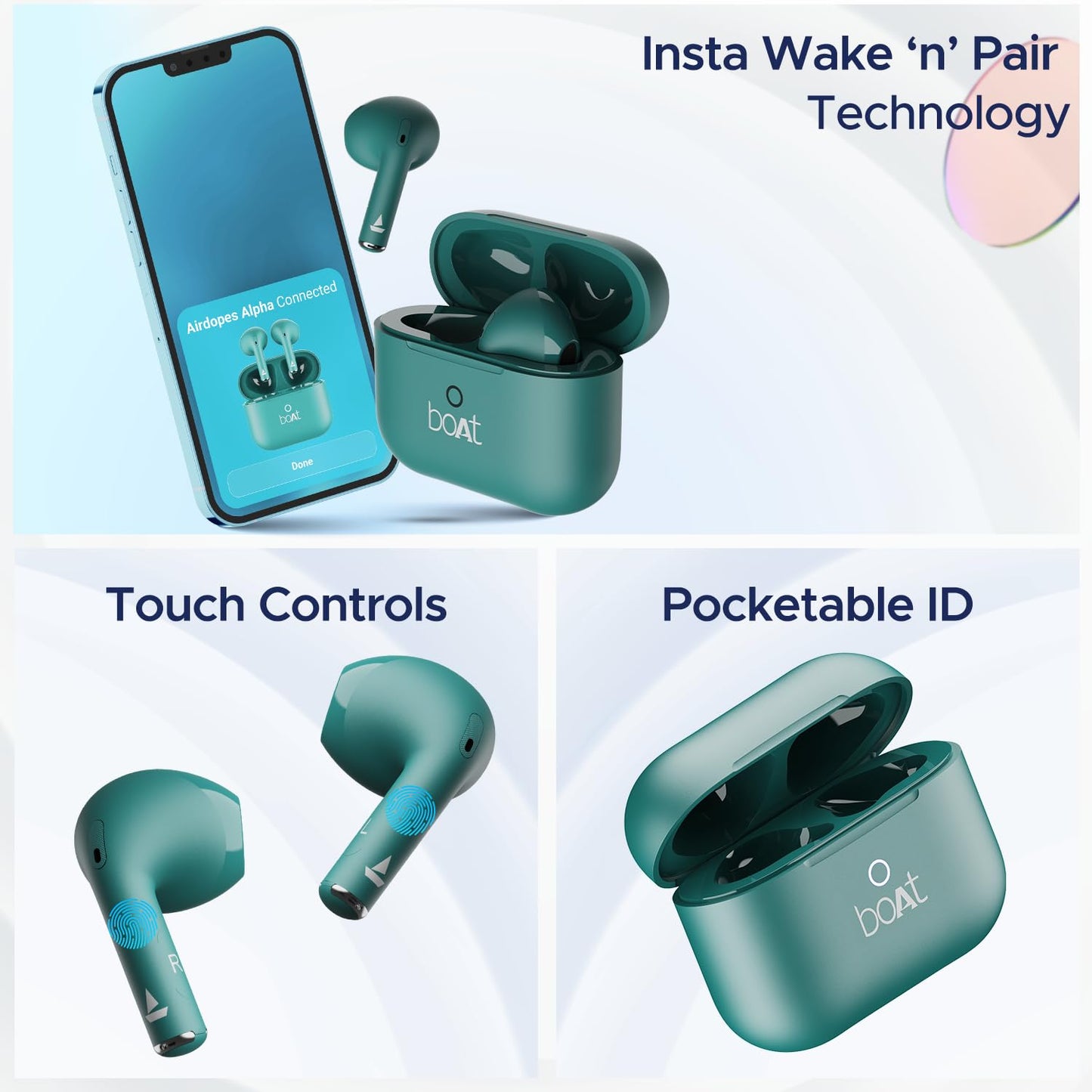 Boat Airdopes Joy, 35Hrs Battery, Fast Charge, IWP Tech, Low Latency, 2Mic ENx, Type-C Port, v5.3 Bluetooth Earbuds, TWS Ear Buds Wireless Earphones with mic(Jet Black)