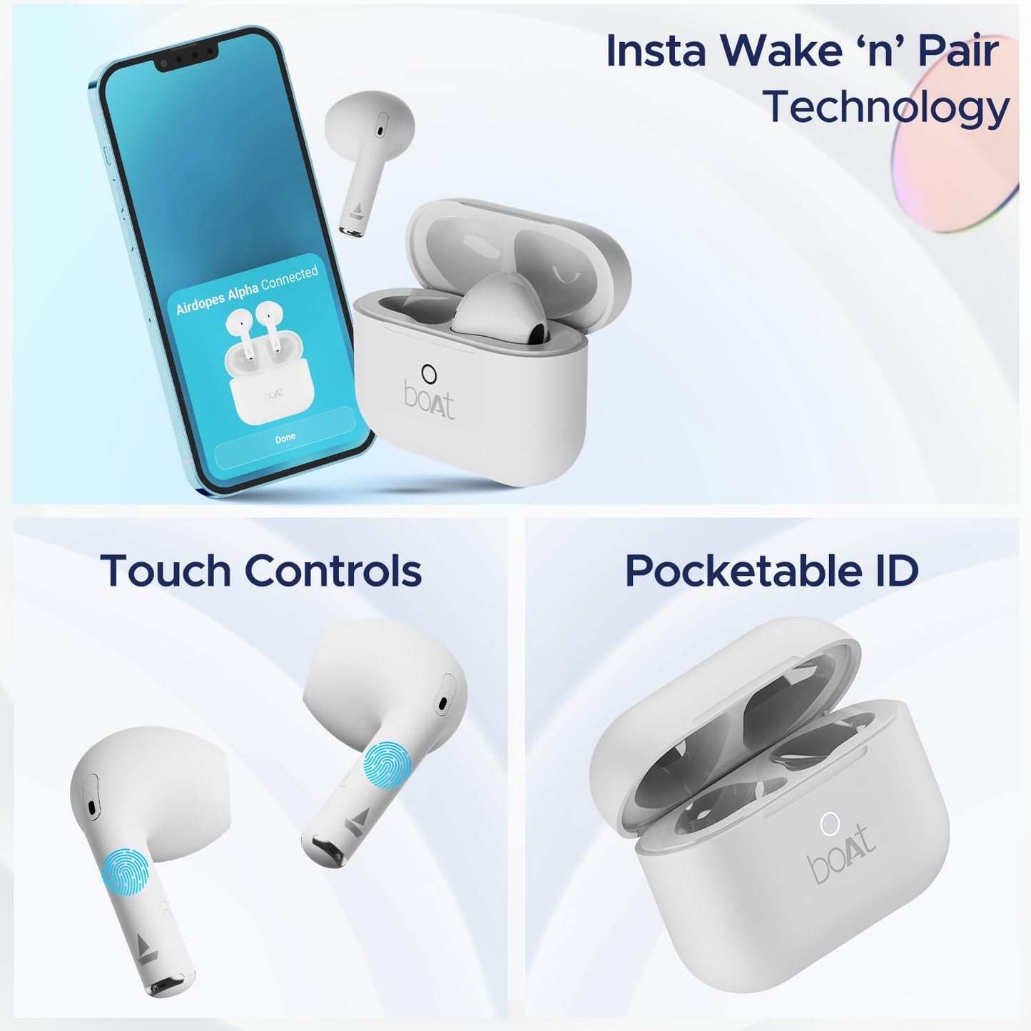 Boat Airdopes Joy, 35Hrs Battery, Fast Charge, IWP Tech, Low Latency, 2Mic ENx, Type-C Port, v5.3 Bluetooth Earbuds, TWS Ear Buds Wireless Earphones with mic(Jet Black)