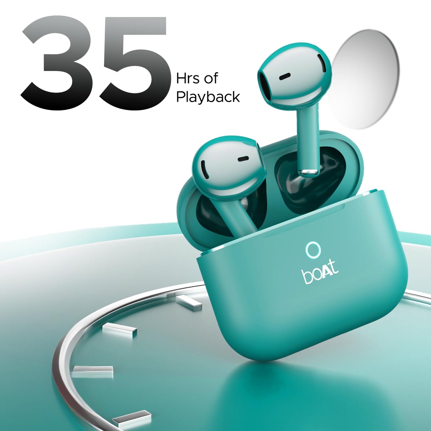 Boat Airdopes Joy, 35Hrs Battery, Fast Charge, IWP Tech, Low Latency, 2Mic ENx, Type-C Port, v5.3 Bluetooth Earbuds, TWS Ear Buds Wireless Earphones with mic(Jet Black)