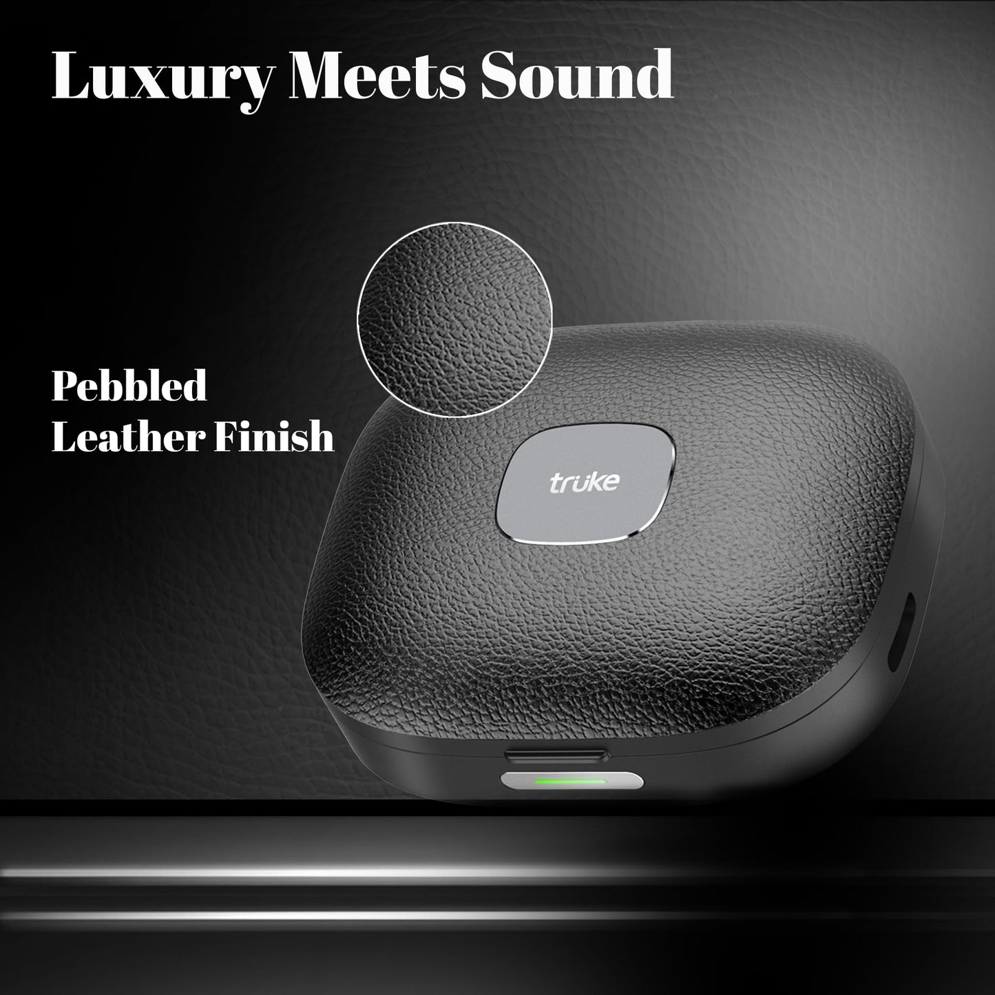 truke Mega 9 New Launch True Wireless in Ear Earbuds W/ 24-Bit Lossless Spatial Audio, 70H Battery Fast Charge Ear Buds, Leather Finish, 13mm Speakers TWS, 40ms Ultra Low Latency, 4Mics ENC