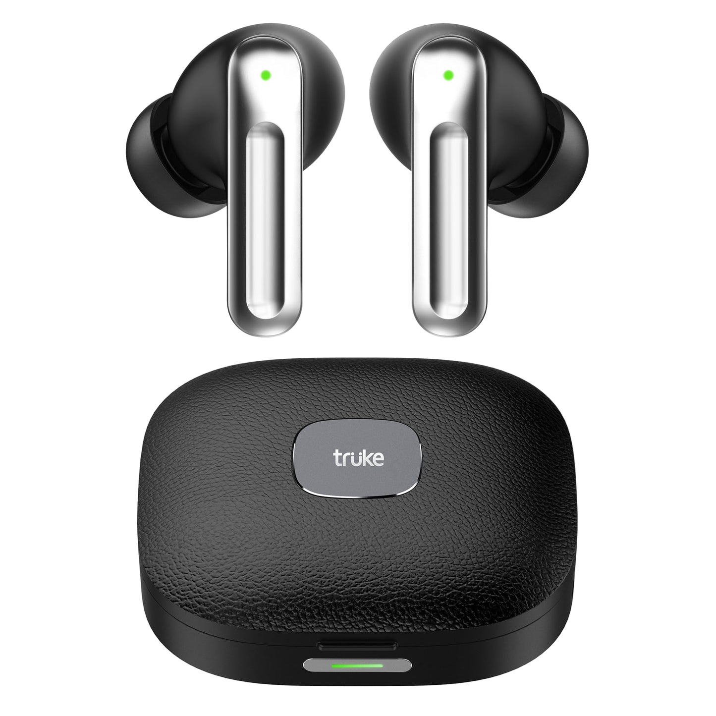 truke Mega 9 New Launch True Wireless in Ear Earbuds W/ 24-Bit Lossless Spatial Audio, 70H Battery Fast Charge Ear Buds, Leather Finish, 13mm Speakers TWS, 40ms Ultra Low Latency, 4Mics ENC