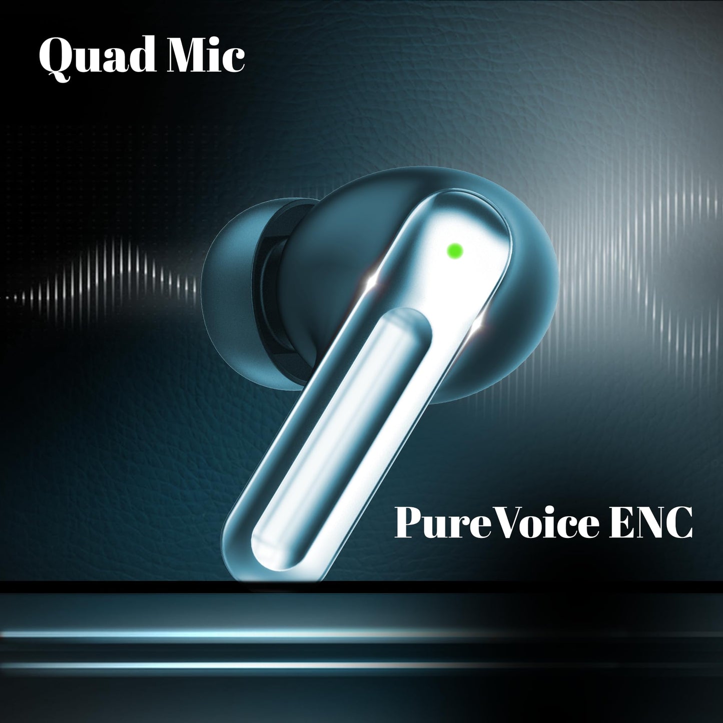 truke Mega 9 New Launch True Wireless in Ear Earbuds W/ 24-Bit Lossless Spatial Audio, 70H Battery Fast Charge Ear Buds, Leather Finish, 13mm Speakers TWS, 40ms Ultra Low Latency, 4Mics ENC