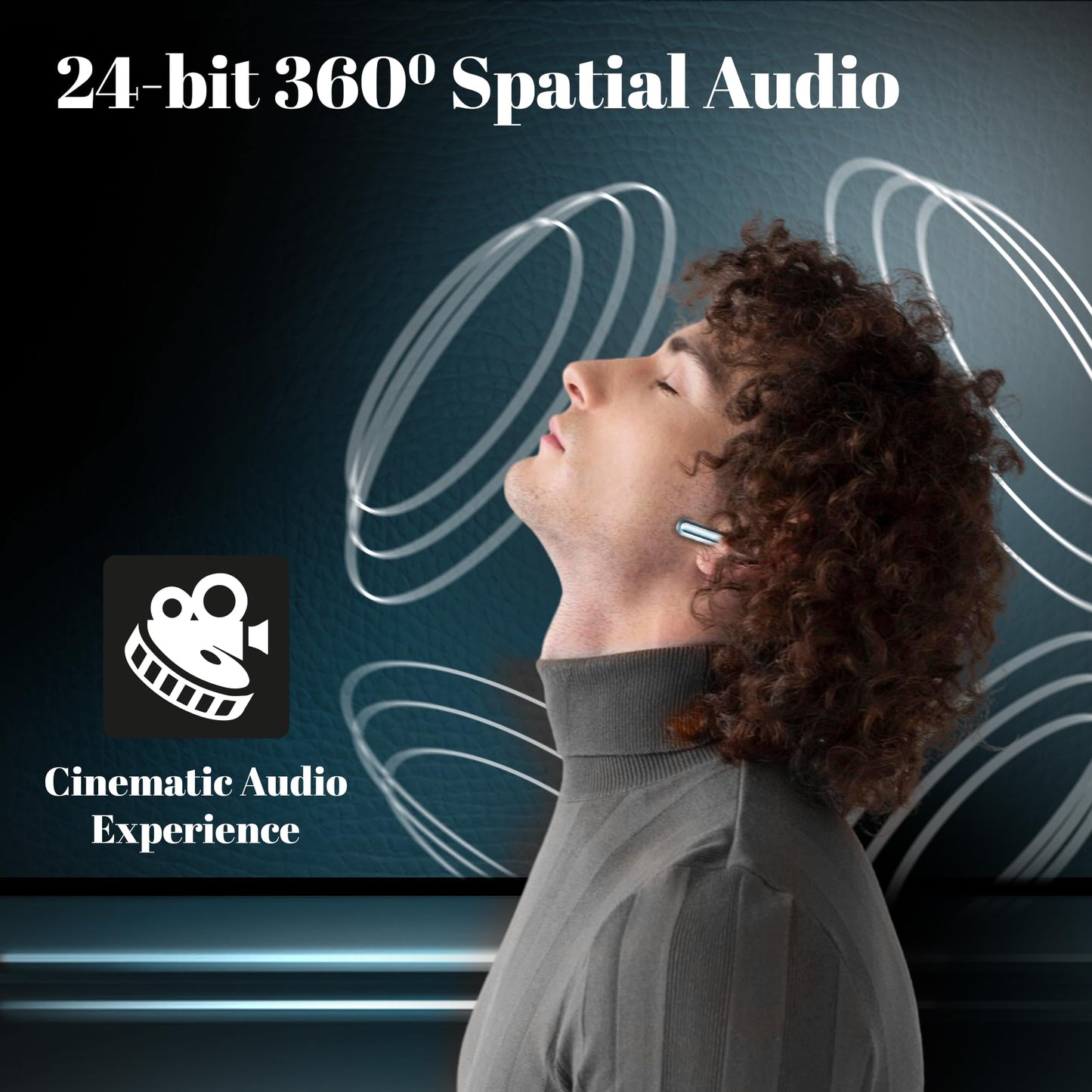 truke Mega 9 New Launch True Wireless in Ear Earbuds W/ 24-Bit Lossless Spatial Audio, 70H Battery Fast Charge Ear Buds, Leather Finish, 13mm Speakers TWS, 40ms Ultra Low Latency, 4Mics ENC