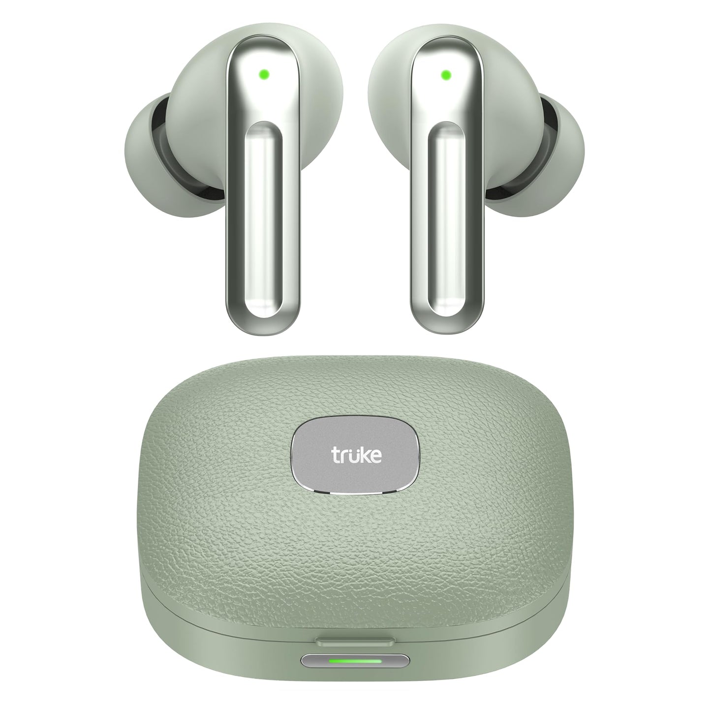 truke Mega 9 New Launch True Wireless in Ear Earbuds W/ 24-Bit Lossless Spatial Audio, 70H Battery Fast Charge Ear Buds, Leather Finish, 13mm Speakers TWS, 40ms Ultra Low Latency, 4Mics ENC