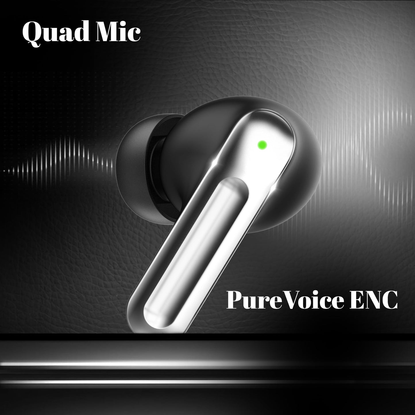 truke Mega 9 New Launch True Wireless in Ear Earbuds W/ 24-Bit Lossless Spatial Audio, 70H Battery Fast Charge Ear Buds, Leather Finish, 13mm Speakers TWS, 40ms Ultra Low Latency, 4Mics ENC