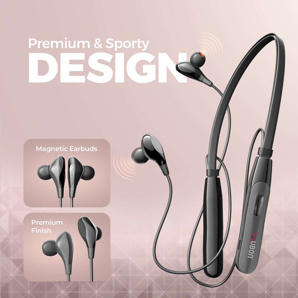 Ubon Quick Charge CL-50 ENC Wireless Neckband (Black)