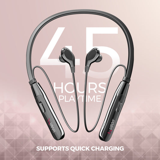 Ubon Quick Charge CL-50 ENC Wireless Neckband (Black)