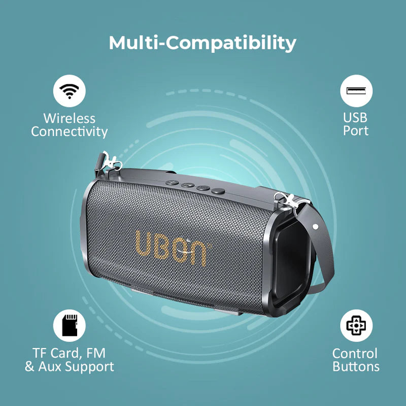 Ubon BT Speaker (SP-47, 10 W, Dark Grey)