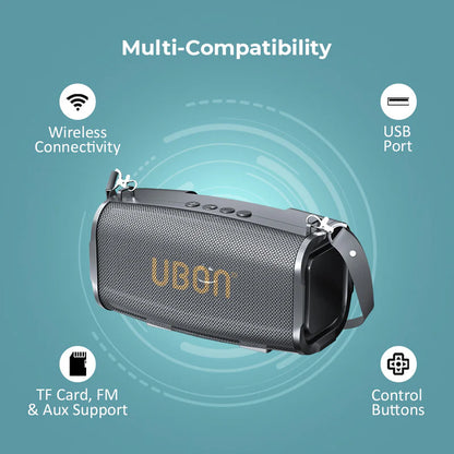 Ubon BT Speaker (SP-47, 10 W, Dark Grey)